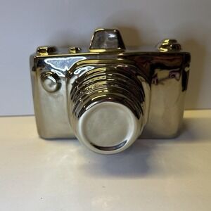 Camera Statue Deco Ceramic Silver Figurine Home Decor Photography‎